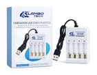   CARGADOR DE PILA RECARGABLE USB AA Y AAA 