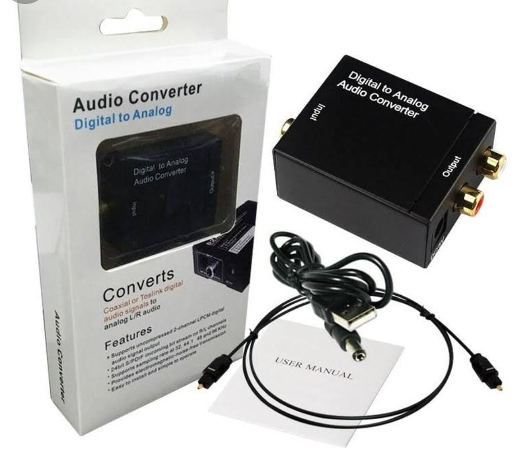   ADAPTADOR CONVERSOR AUDIO OPTICO A RCA JG-OPTICAL 