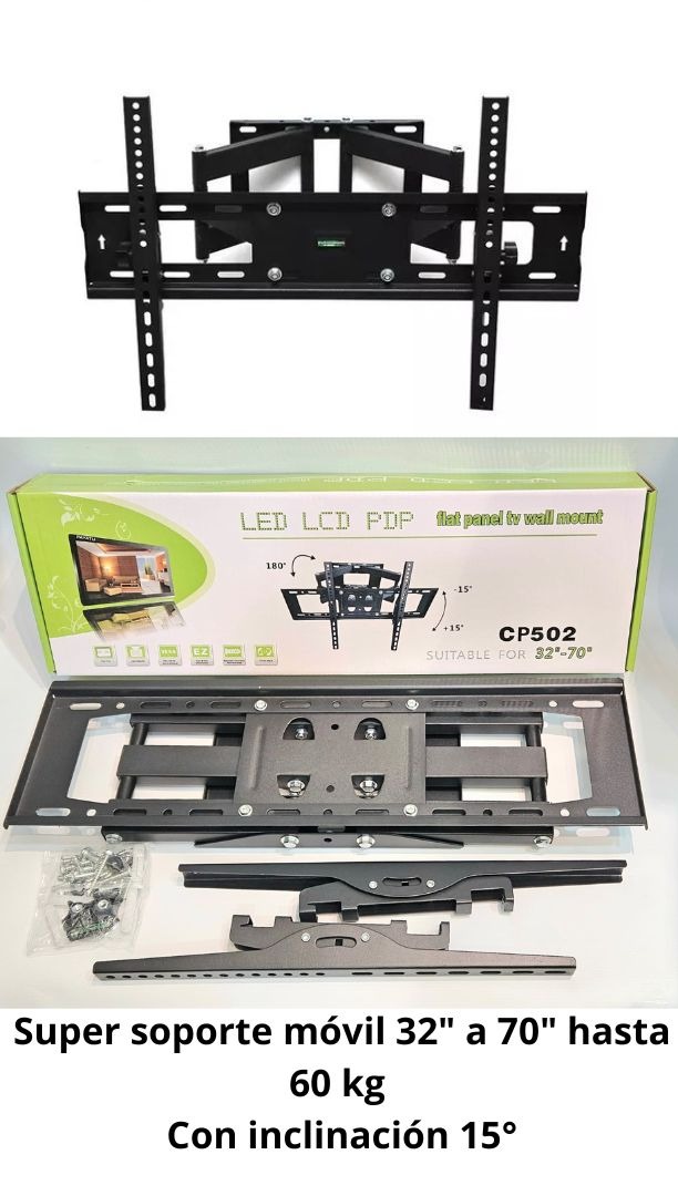   SOPORTE DE TV MOVIL 32 A 70 PULGADAS JG-SOPTV3270