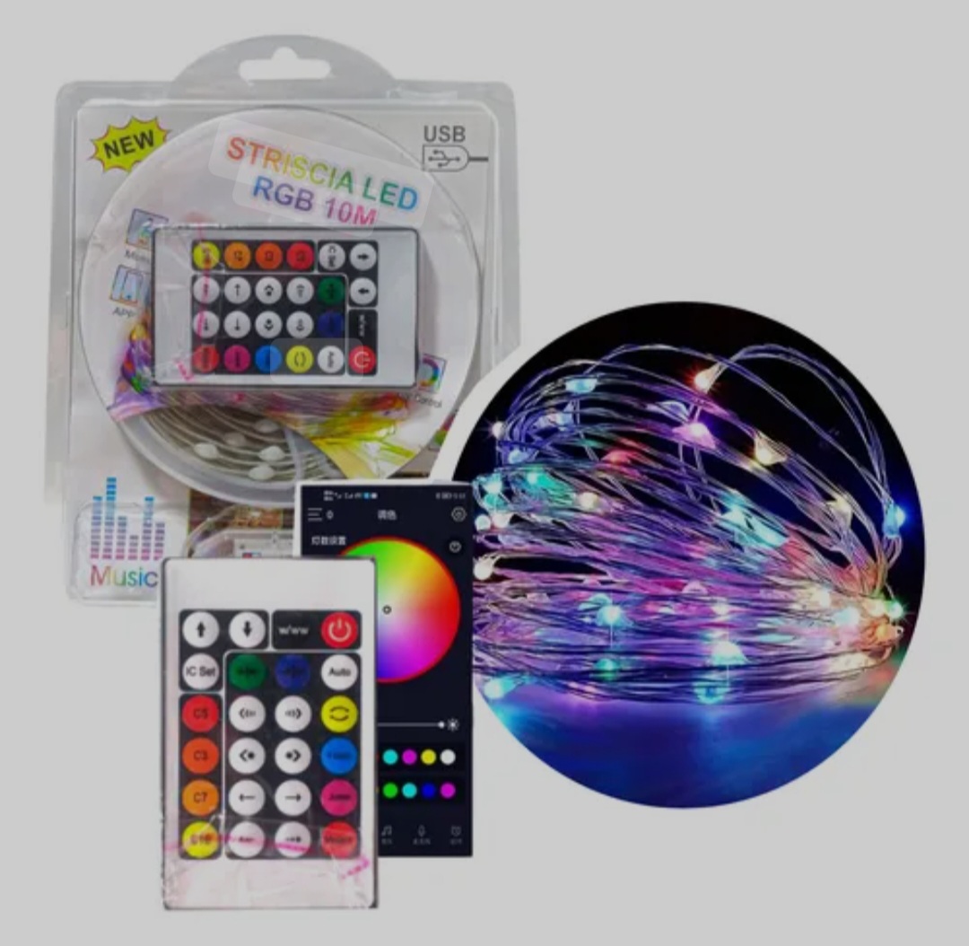   TIRA LED 10 MTS RGB CON APP PARA CELULAR JG-RGB10