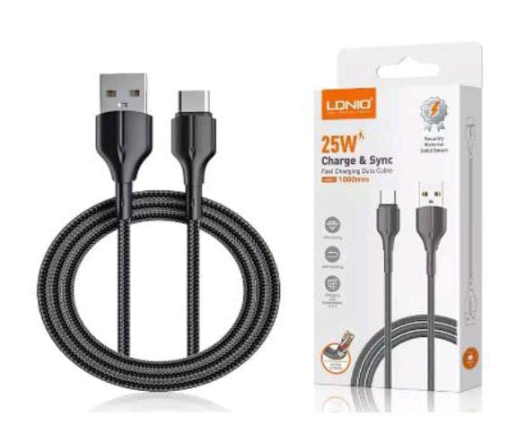   CABLE TIPO C LDNIO 25W 2 MTS FAST CHARGING