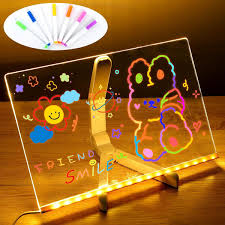   PIZARRA ACRILICA LED 30 X 20 CON MARCADORES JG-LED3020